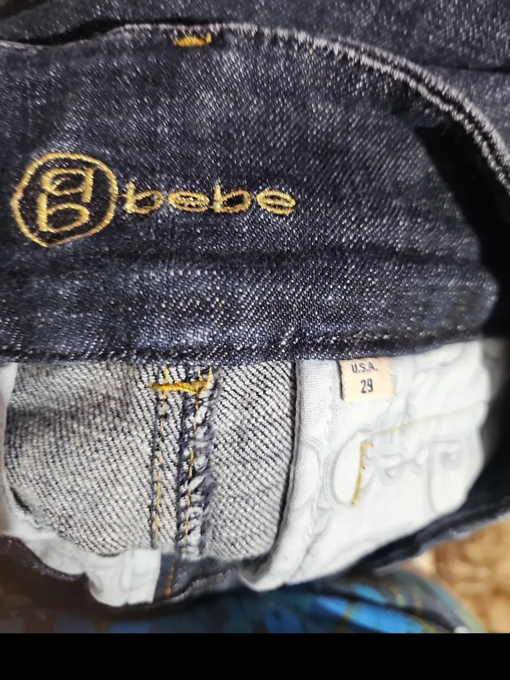 bebe Dark Blue Flared Wide-Leg Jeans - Picture 5 of 5